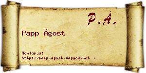 Papp Ágost névjegykártya
