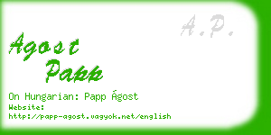 agost papp business card